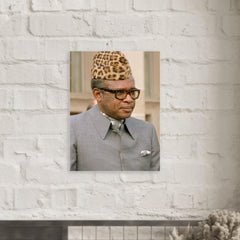 Mobutu Sese Seko metal print mockup