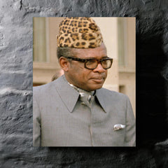 Mobutu Sese Seko metal print mockup
