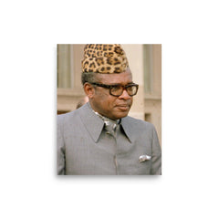 Mobutu Sese Seko poster on a plain backdrop in size 8"x10".