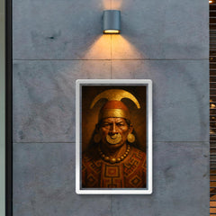 Moche warrior priest portrait with gold nose ornament poster 2
