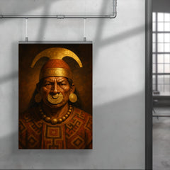 Moche warrior priest portrait with gold nose ornament poster 4