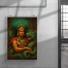 Moctezuma amid feathered serpent regalia poster 4