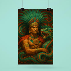 Moctezuma amid feathered serpent regalia poster 6