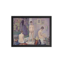 Models Poseuses by Georges Seurat framed print on a plain backdrop in size 12"x16".