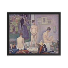 Models Poseuses by Georges Seurat framed print on a plain backdrop in size 16"x20".