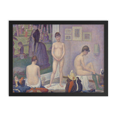 Models Poseuses by Georges Seurat framed print on a plain backdrop in size 18"x24".