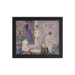 Models Poseuses by Georges Seurat framed print on a plain backdrop in size 8"x10".
