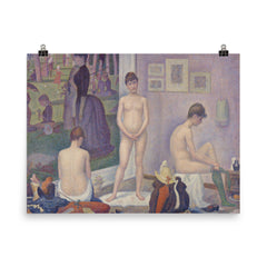 Models Poseuses by Georges Seurat poster on a plain backdrop in size 8"x10".