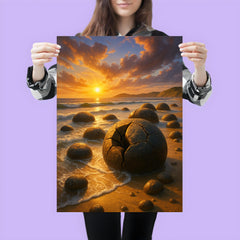 Moeraki Boulders New Zealand poster 3