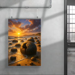 Moeraki Boulders New Zealand poster 4