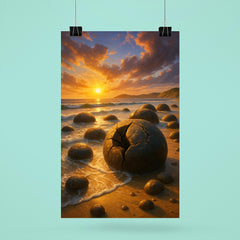 Moeraki Boulders New Zealand poster 6