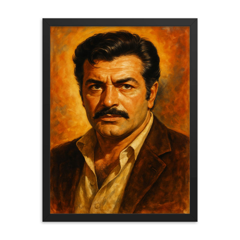 Mohammad Ali Fardin framed print on a plain backdrop in size 18