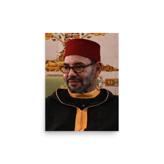 Mohammed VI of Morocco poster on a plain backdrop in size 12"x16".
