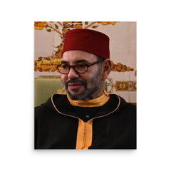 Mohammed VI of Morocco poster on a plain backdrop in size 16"x20".