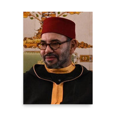 Mohammed VI of Morocco poster on a plain backdrop in size 18"x24".