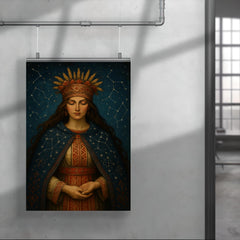 Mokosh Slavic goddess with embroidered constellations poster 4