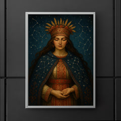 Mokosh Slavic goddess with embroidered constellations poster 5