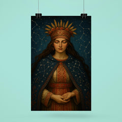 Mokosh Slavic goddess with embroidered constellations poster 6
