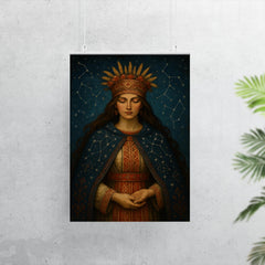 Mokosh Slavic goddess with embroidered constellations poster 7