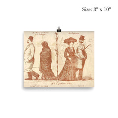 Molla Naseruddin Satirical Magazine Cover Depicting Elite Muslims' Dress in Home Countries vs. Western Europe, 1910s poster 4