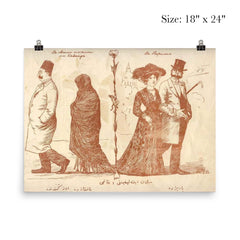 Molla Naseruddin Satirical Magazine Cover Depicting Elite Muslims' Dress in Home Countries vs. Western Europe, 1910s poster 5