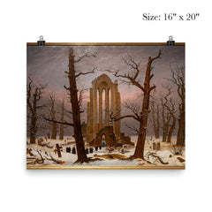 Monastery Cemetery in Snow by Caspar David Friedrich (after 1850) poster 2