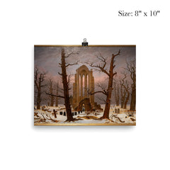 Monastery Cemetery in Snow by Caspar David Friedrich (after 1850) poster 4
