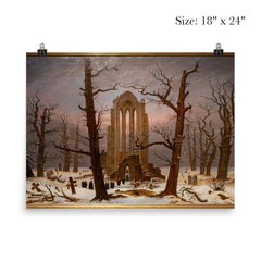 Monastery Cemetery in Snow by Caspar David Friedrich (after 1850) poster 5