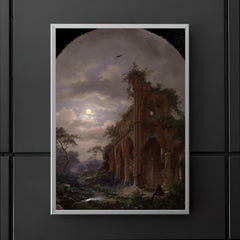 Monk Meditating near a Ruin by Moonlight by Frederik Marinus Kruseman, 1862 poster 5