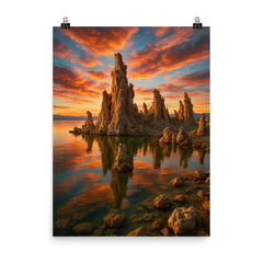 Mono Lake Tufa Towers California USA poster on a plain backdrop in size 8"x10".