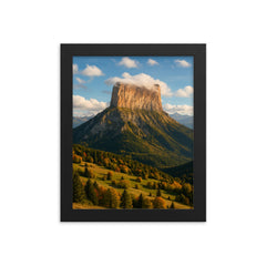 Mont Aiguille Vercors France framed print on a plain backdrop in size 8"x10".