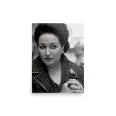 Montserrat Caballe poster on a plain backdrop in size 12"x16".