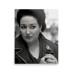 Montserrat Caballe poster on a plain backdrop in size 16"x20".