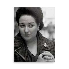 Montserrat Caballe poster on a plain backdrop in size 18"x24".