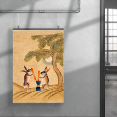 Moon Bunny of Immortality - Classic Minhwa Korean Mythology Folk Art poster 4