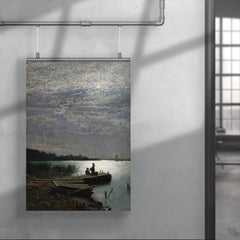 Moonlight Over Coastal Landscape by Oscar Torna, 1882 poster 4