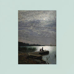 Moonlight Over Coastal Landscape by Oscar Torna, 1882 poster 8