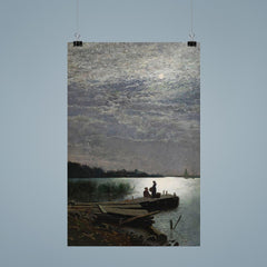 Moonlight Over Coastal Landscape by Oscar Torna, 1882 poster 9