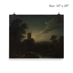Moonlit Cathedral with River by Henry Pether poster 2