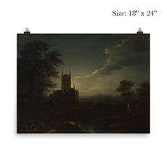 Moonlit Cathedral with River by Henry Pether poster 5
