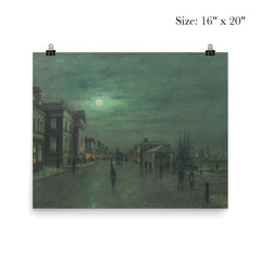 Moonlit Glasgow Docks by John Atkinson Grimshaw poster 2