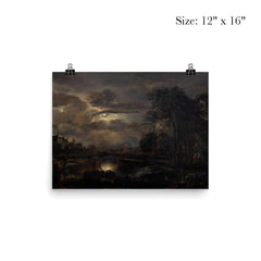 Moonlit Landscape with Bridge by Aert van der Neer, 1648 poster 3