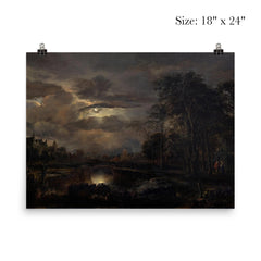 Moonlit Landscape with Bridge by Aert van der Neer, 1648 poster 5