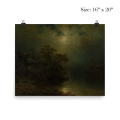 Moonlit Night by August Piepenhagen, 1860 poster 2