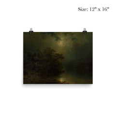 Moonlit Night by August Piepenhagen, 1860 poster 3