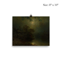 Moonlit Night by August Piepenhagen, 1860 poster 4
