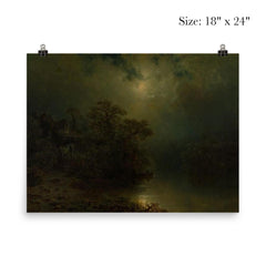 Moonlit Night by August Piepenhagen, 1860 poster 5