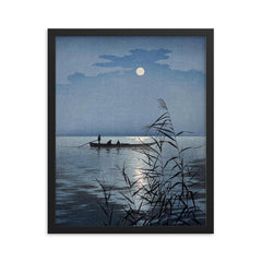 Moonlit Sea (Clouds) by Koho Shoda framed print on a plain backdrop in size 16"x20".