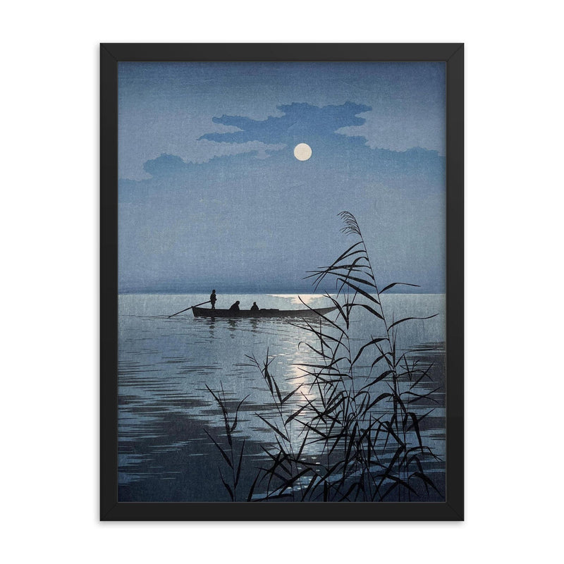 Moonlit Sea (Clouds) by Koho Shoda framed print on a plain backdrop in size 18