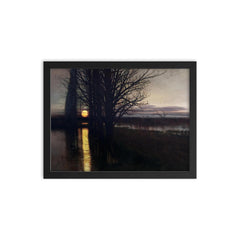 Moonrise by Stanislaw Maslowski, 1884 framed print on a plain backdrop in size 12"x16".